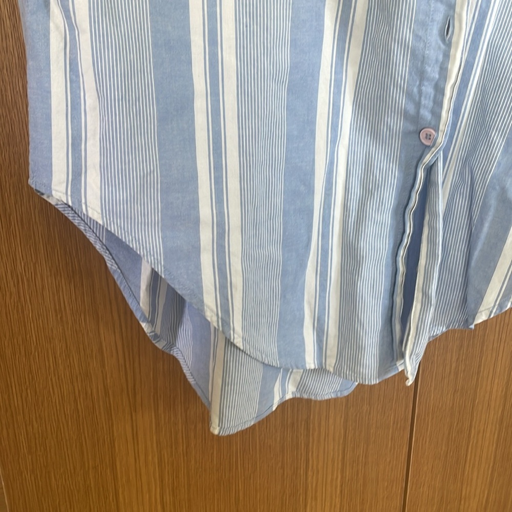 Chandri 100% cotton shirt dress *fits like medium-large. Blue stripe.